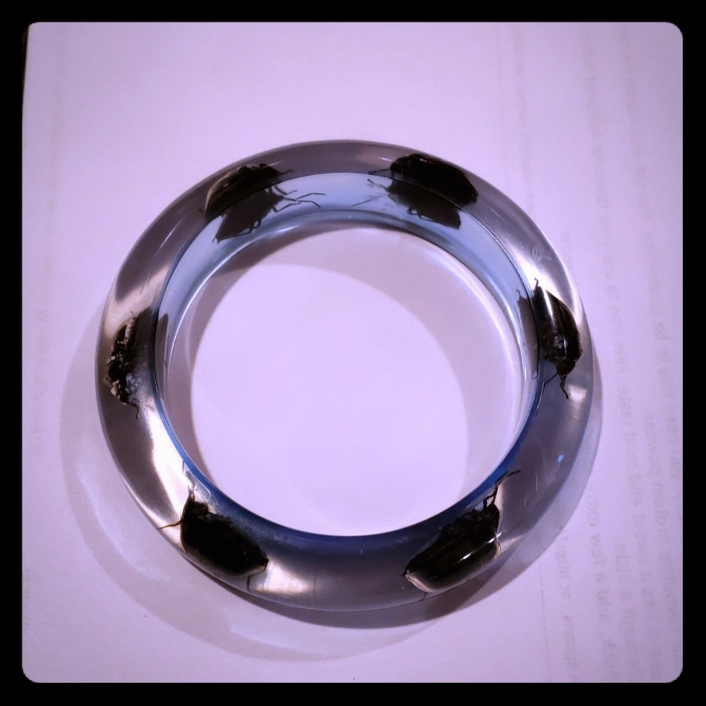 Lucite bug bangle